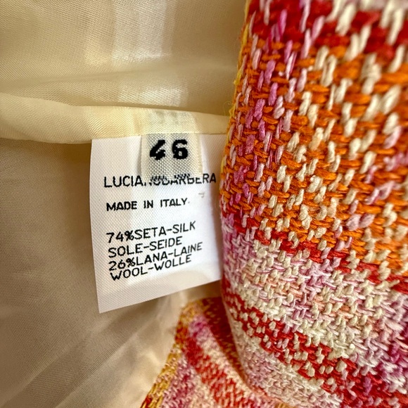 Luciano Barbera Pink Orange Silk Wool Blazer US Medium EU 46 - Picture 14 of 15